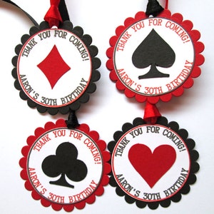 Decoración de fiesta de casino, etiquetas de regalo de casino, cumpleaños de casino, etiquetas de fiesta temática de casino, noche de casino, fiesta de póquer, etiquetas de favor de boda de Las Vegas