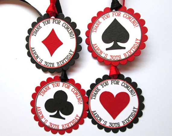 Casino Party Decor Casino Gift Tags Casino Birthday Casino Etsy