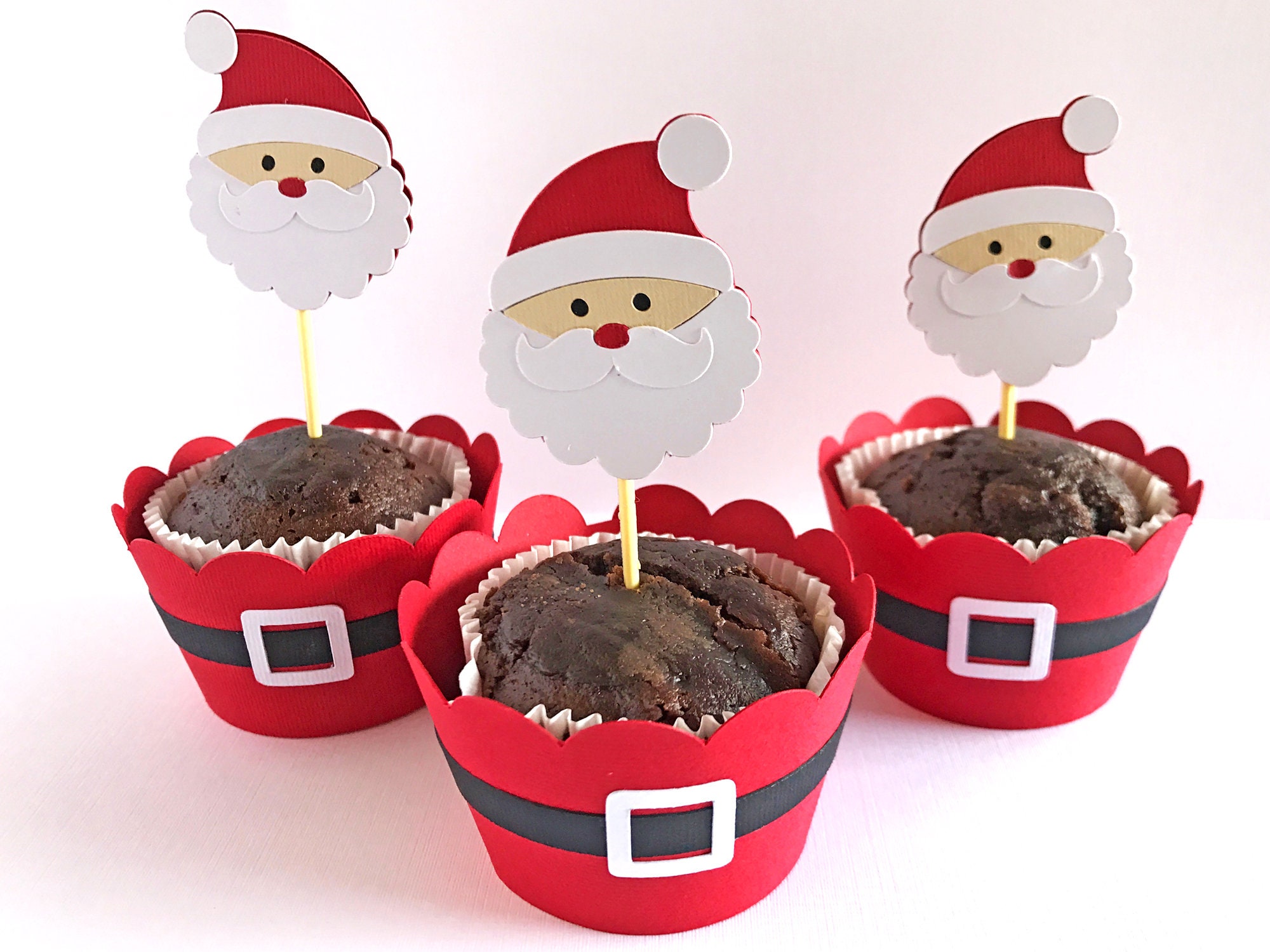 Christmas Cupcake Wrappers Christmas Wrappers Christmas Etsy
