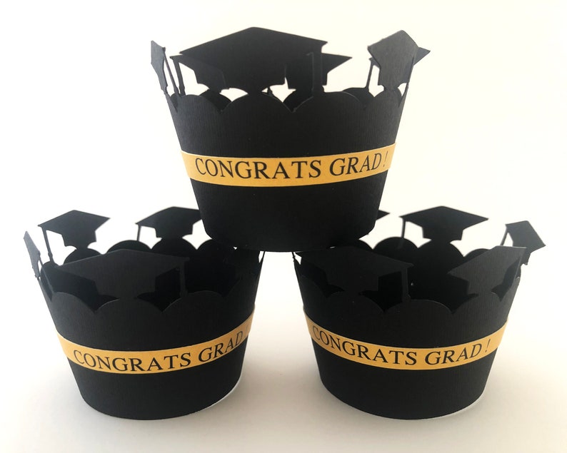 Graduation Cupcake Wrappers, Cupcake Liners, High School, College Graduation Party Decorations, Class of 2023 Wraps-24 image 6