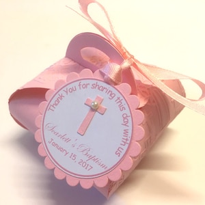 10 Baptism Gift Boxes, Personalized Pink First Communion, Confirmation, Christening, Baptism Decoration, Baptism Favor Boxes, Baptism Favors