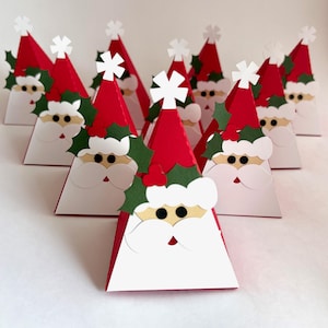 Weihnachtsgeschenkbox, Weihnachtsmann-Geschenktüte für Leckereien oder Süßigkeiten, Weihnachtsdekoration – 10er-Set