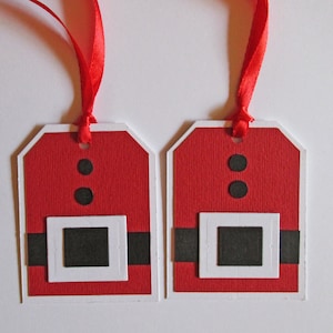 Etiquetas para presente de Natal em forma de Papai Noel - Etiquetas de Natal - Etiquetas para presente de feriado - Presentes de Natal - Embrulho de Natal - Embrulho para presente de Natal - Conjunto de 6