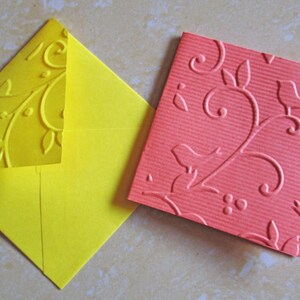 Blank Mini Embossed Card Set of 10 / Nature Note Card Set/ Thank You ...