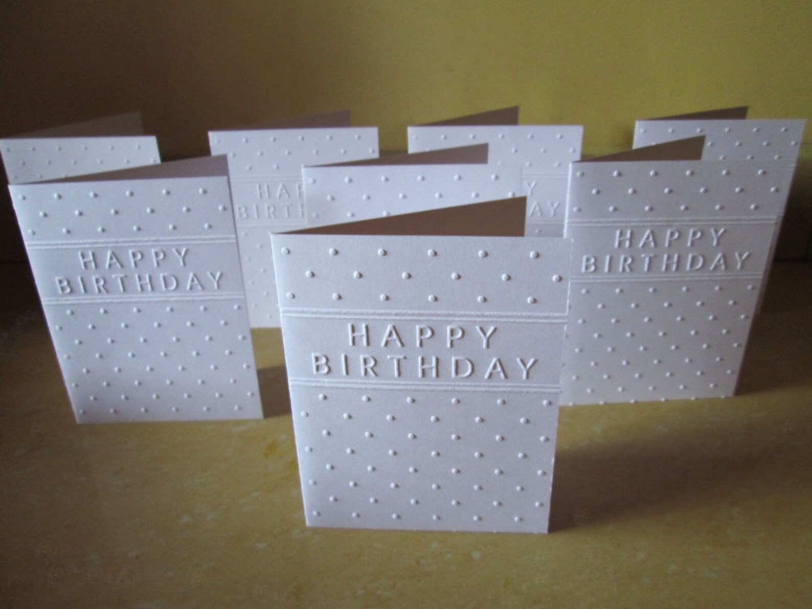 Happy Birthday Cards Set, White Embossed Cards, Happy Birthday Card Set ...