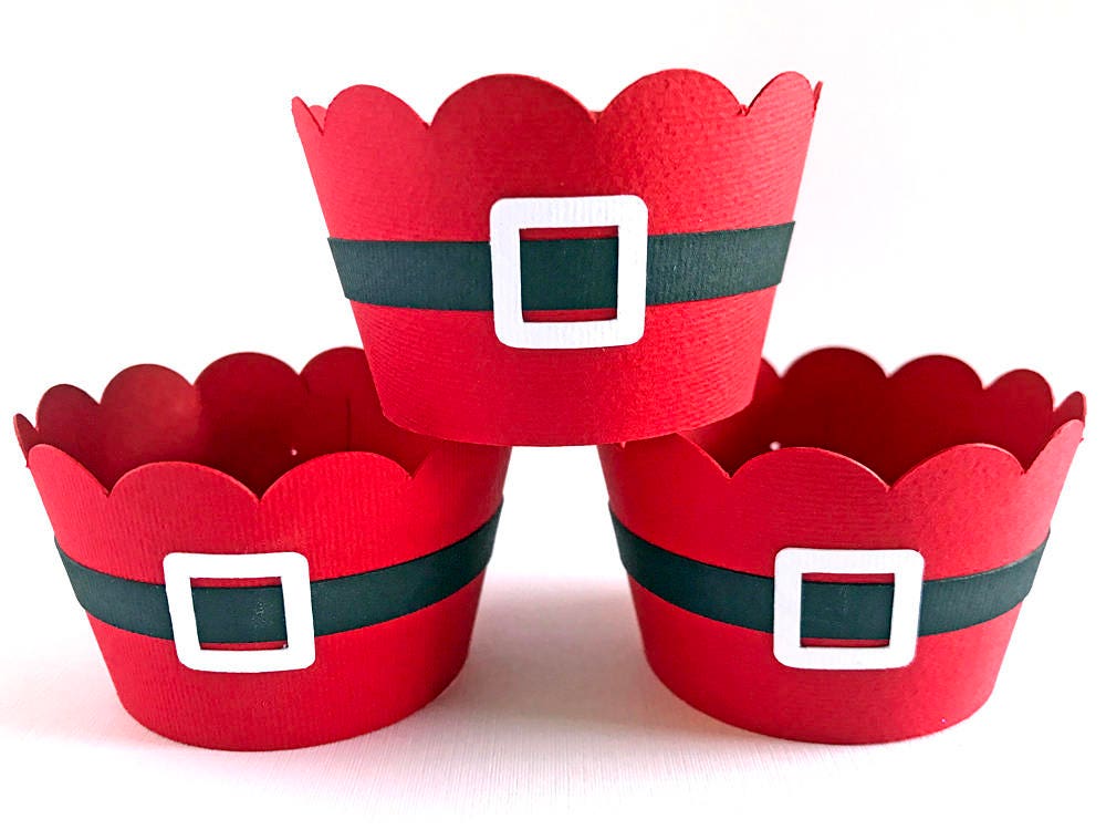 Christmas Cupcake Wrappers Christmas Wrappers Christmas Etsy