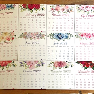 2024 Monthly Floral Desk Calendar, Office Decor, Desk Accessory, New Year Christmas Gift With Wooden Easel Stand image 9