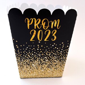 Prom Popcorn Boxes, Prom Party, Prom Night 2024 Popcorn Treat Bags, Favor Boxes, Graduation Party Decorations, Class of 2024, Set of 10 image 3