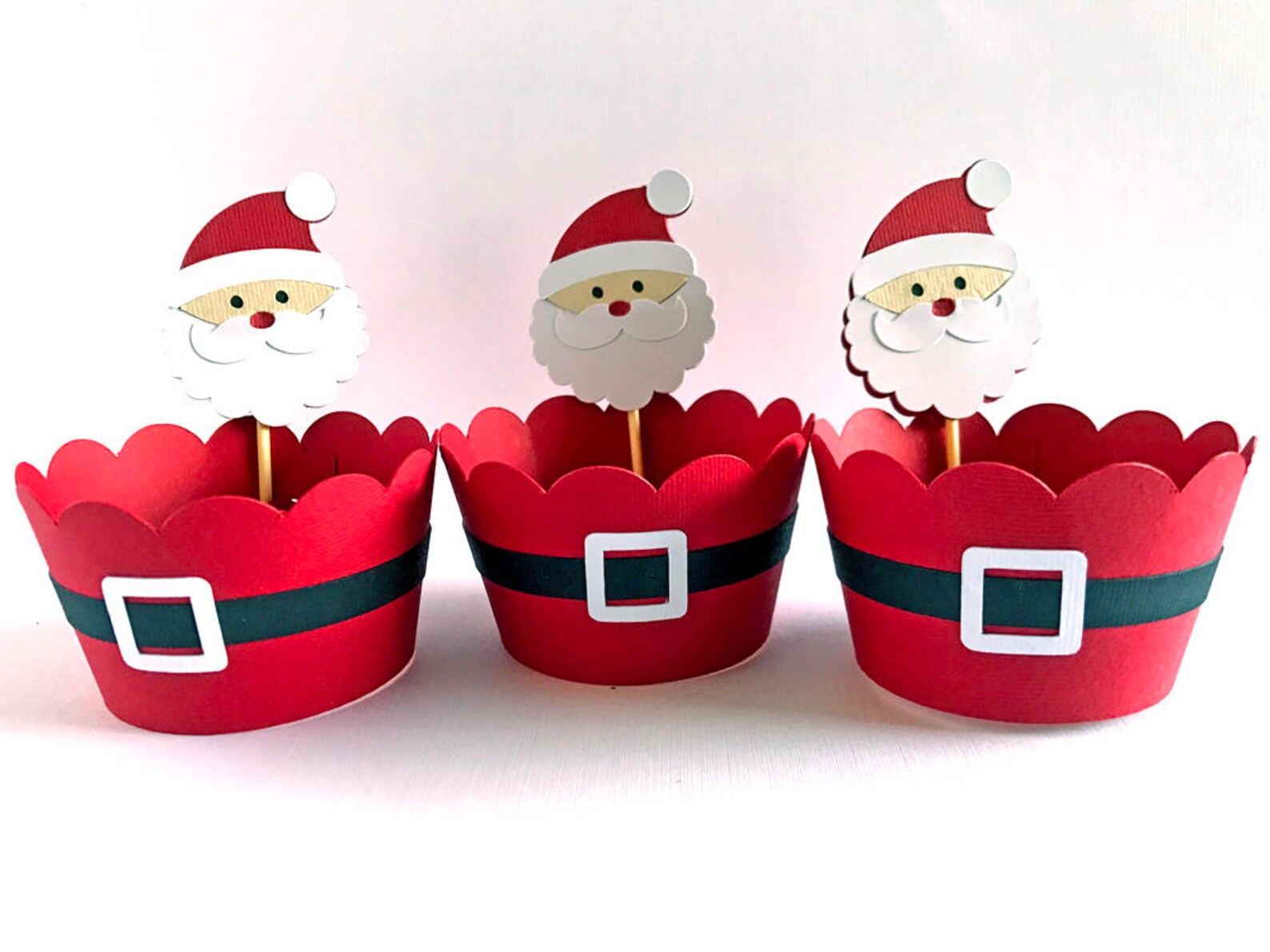 Christmas Cupcake Wrappers Christmas Wrappers Christmas Etsy