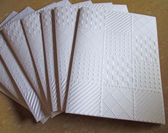 Quilt Embossed Cards, Quilted Greeting Cards, Note Cards, Blank Notecards, Stationery, Thank You Cards, Note Card Set, Embossed Notecards