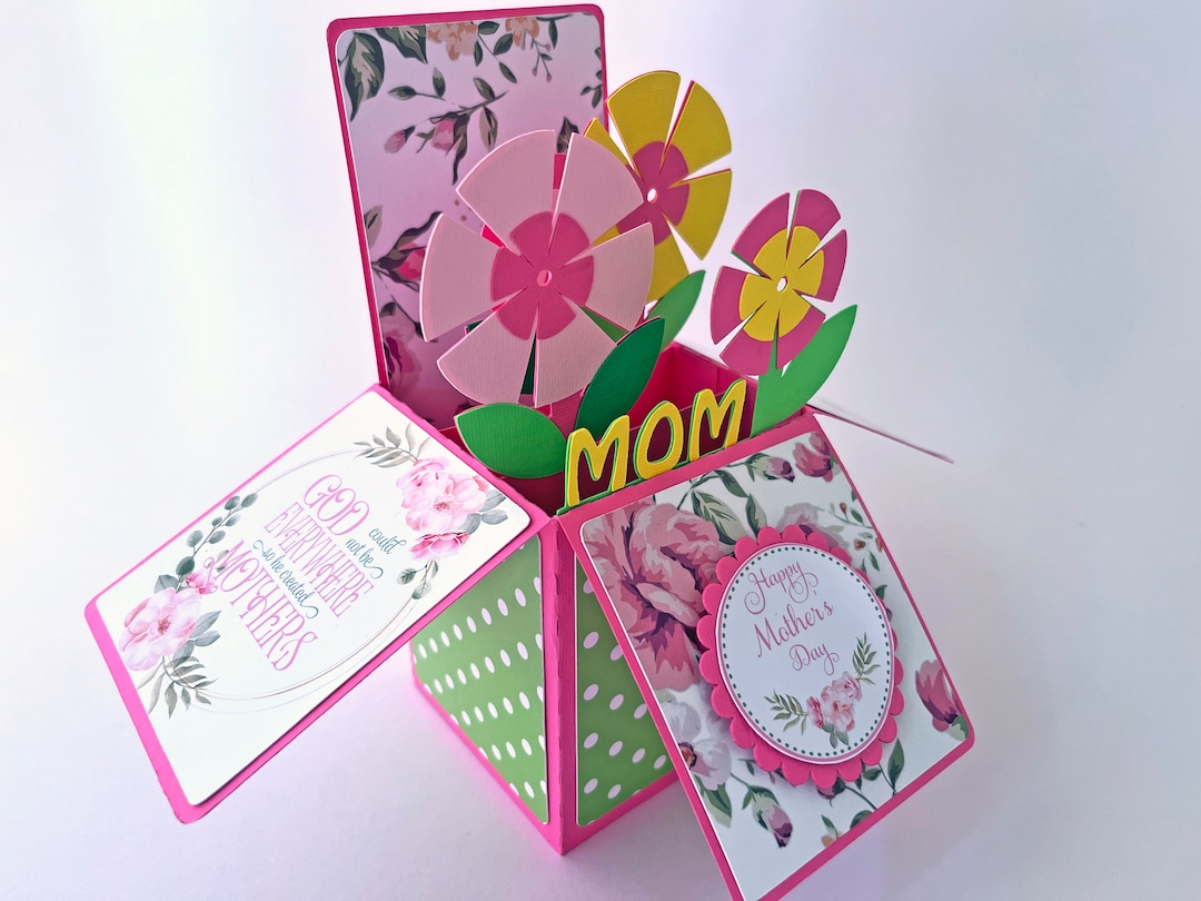 Happy Mothers Day Pop up Card, Box Card, Gift Card Holder, Gift for Mom