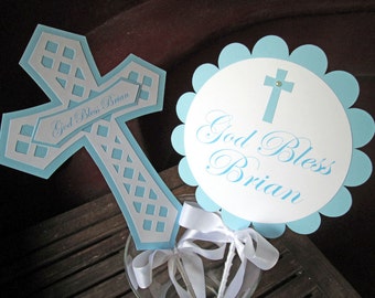 Baptism Centerpiece, Christening Centerpiece, Baptism Decorations - Set of 2