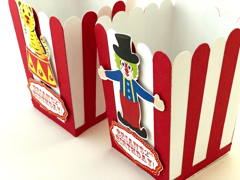 Circus Popcorn Boxes Carnival Claus Favor Boxes Circus Etsy