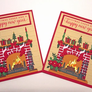 Kamin Weihnachtskarten - Weihnachtskarten - Weihnachtskartensets - Weihnachtskartensets - Frohe Weihnachten Kartenpaket - Happy New Year Karten