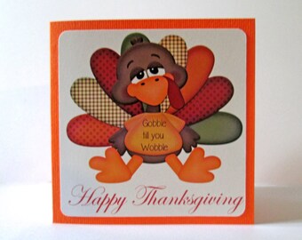 Happy Thanksgiving cards - Turkey Cards - Cute Thanksgiving Gift Tags - Thanksgiving Tags - Fall Cards - Holiday Cards - Set of 10