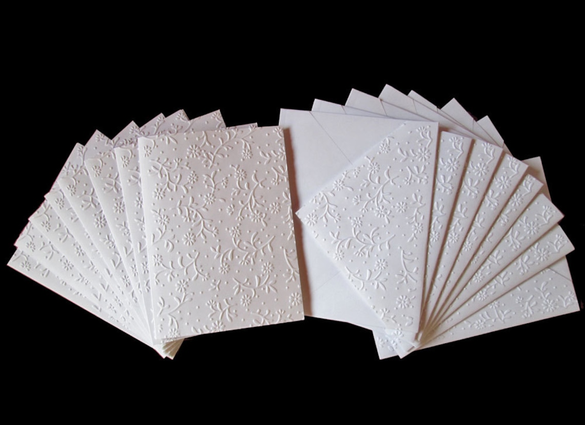 Embossed Cards Embossed Card Set Blank Note Cards Note Card Etsy Canada