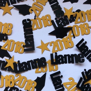 Graduation Confetti, Graduation Decorations, Graduation Party Decorations, Photo Prop, Class of 2023, Name Confetti, Table Decor image 6