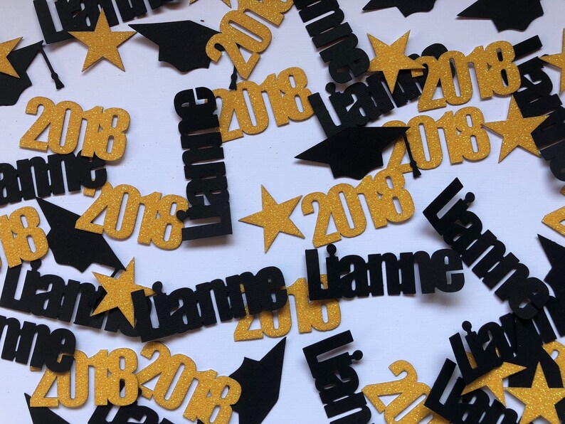 Graduation Confetti, Graduation Decorations, Graduation Party Decorations, Photo Prop, Class of 2023, Name Confetti, Table Decor image 6