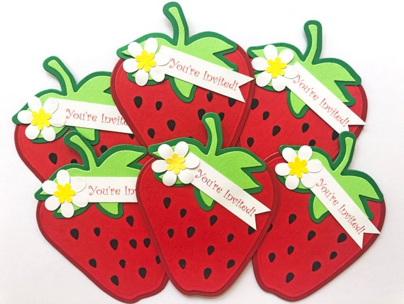 Babyparty-Einladungen Mit Erdbeer-Shortcake-Motiv – 25 Stück Inkl. Umschläge, 10,2x15,2 Cm, 200 G/m² Karton
