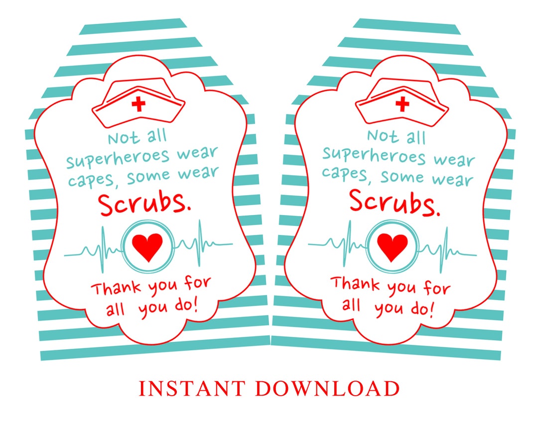Nurses Week Gift Tags, Printable Nurse Thank You Tags, Doctor ...