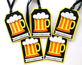 Fathers Day Gift Tags, Happy Father's Day Favor Tags, Best Dad Ever, Gift For Dad - Set of 5