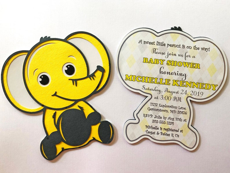 Elephant Baby Shower Invitation Elephant Invitations Safari Etsy