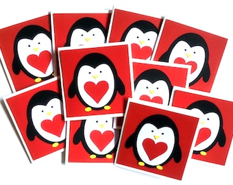 Pinguin Valentinskarten, Valentinskarten für Kinder, Valentinskarten für Kinder, Valentinskarten für Kinder, Valentinskarten in der Schule