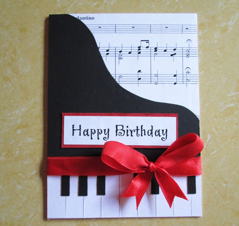 Happy Birthday Card Handmade For Dad Carte Klavier Musik 