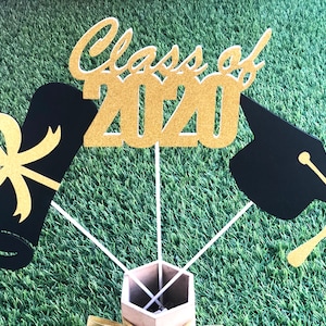 Graduation Table Centerpiece Sticks, Graduation Party Decorations, Table Decor, High School, College Prom, 2025 Grad Floral Centerpiece Sign