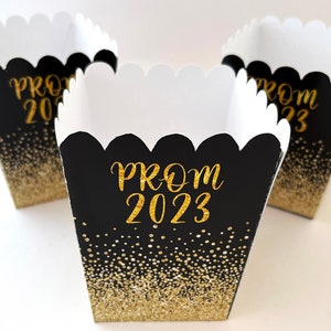 Prom Popcorn Boxes, Prom Party, Prom Night 2024 Popcorn Treat Bags, Favor Boxes, Graduation Party Decorations, Class of 2024, Set of 10 image 6