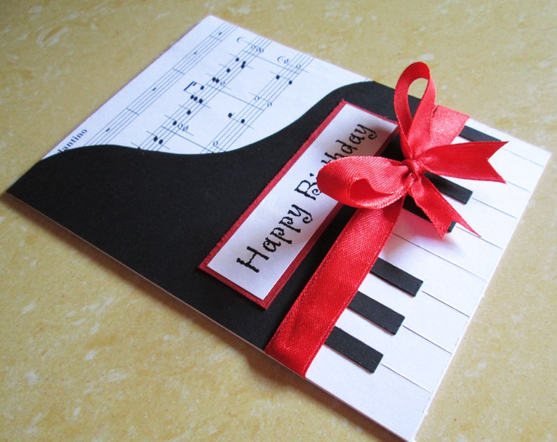 Piano Happy Birthday Card Music Themed Birthday Greeting Etsy Piano Happy Birthday Card Music Themed Birthday Greeting Etsy