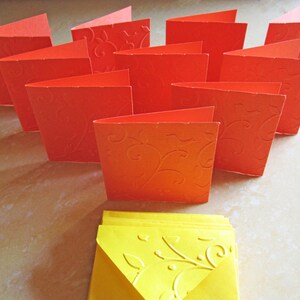 Blank Mini Embossed Card Set of 10 / Nature Note Card Set/ Thank You ...