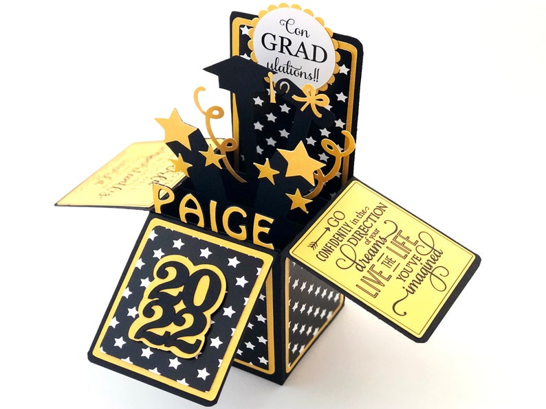 Graduation Pop Up Card, Box Card, Graduation Gift Card Holder, Money Envelope, High School College Congratulations Personalized gift 