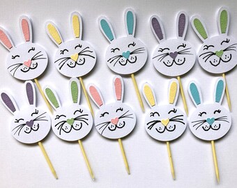 Easter Cupcake Toppers, Easter Toppers, Easter Party, Easter Decoration, Easter Bunny Cupcake Toppers, Easter Party Decor, Bunny Toppers -10