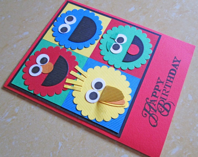 Sesame Street Happy Birthday Card Cute Birthday Card for - Etsy