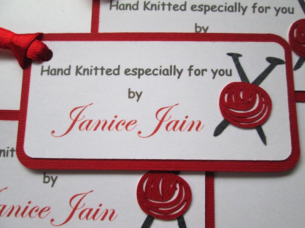 10 Knitting Gift Tags Hand Knitted By Knitting Labels Etsy