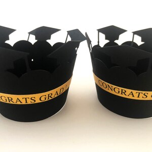 Graduation Cupcake Wrappers, Cupcake Liners, High School, College Graduation Party Decorations, Class of 2023 Wraps-24 image 3