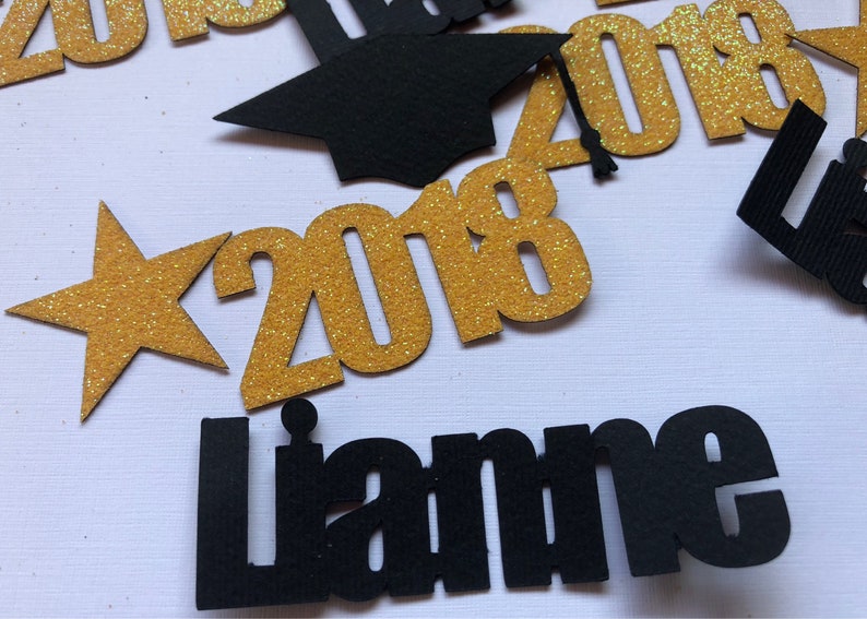 Graduation Confetti, Graduation Decorations, Graduation Party Decorations, Photo Prop, Class of 2023, Name Confetti, Table Decor image 7