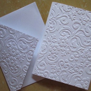 Floral Embossed Cards Set of 8, Note Card Set, Boxed Stationery Cards ...