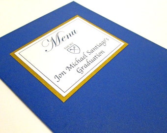 Graduation Menu Cards, High School, College Graduation Party Decorations, Menu booklets, Class of 2026, Table Decorations, Grad Dinner Menu