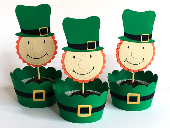St Patricks Day Cupcake Wrappers St Patrick S Day Cupcake Etsy