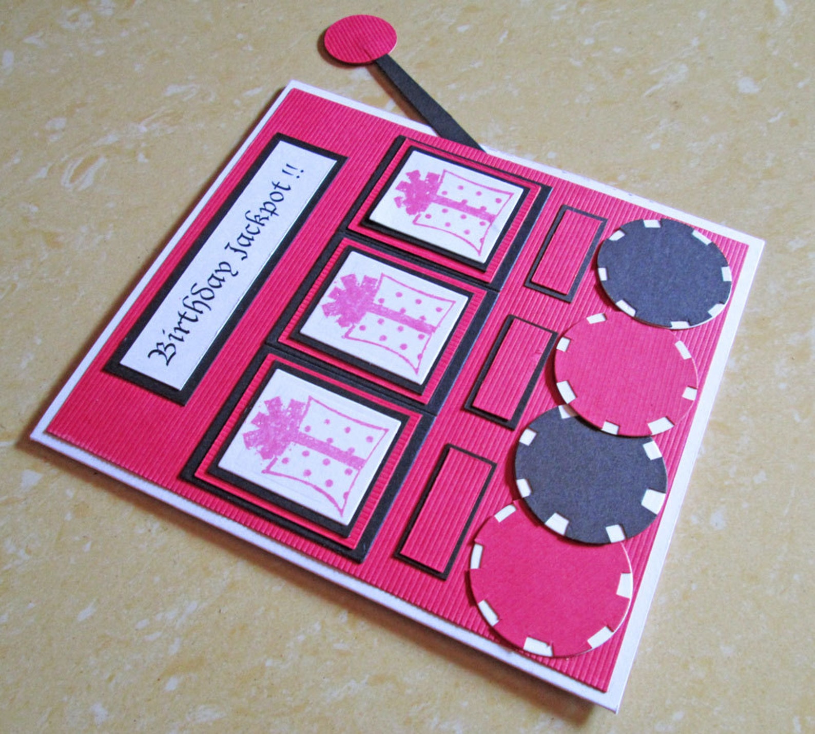 Casino Happy Birthday Card Slot Machine Birthday Card Slots | Etsy