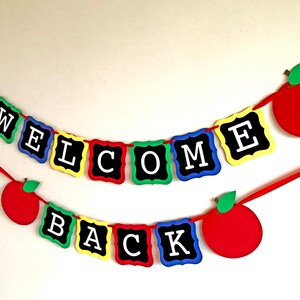 Welcome Back Banner, Welcome Banner, First Day of School, Teacher Banner, Classroom Banner, Back To School Decor, Sign, Apple Photo Prop image 6