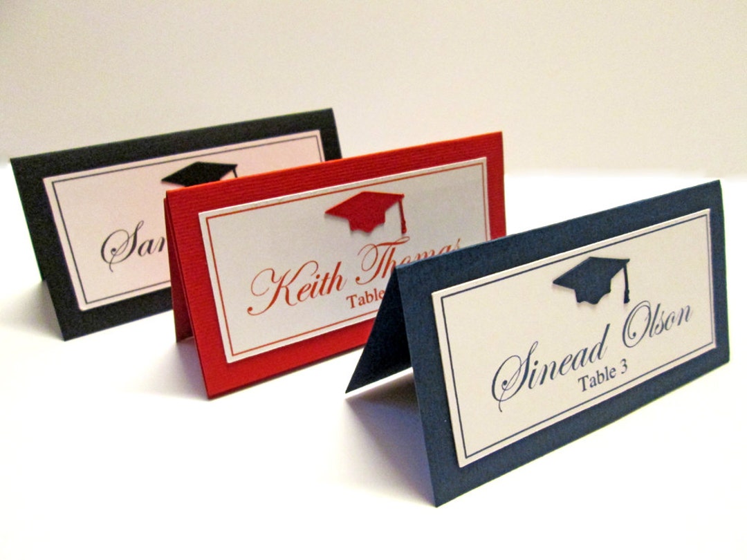 Graduation Place Cards, Graduation Party Decorations, High School Food