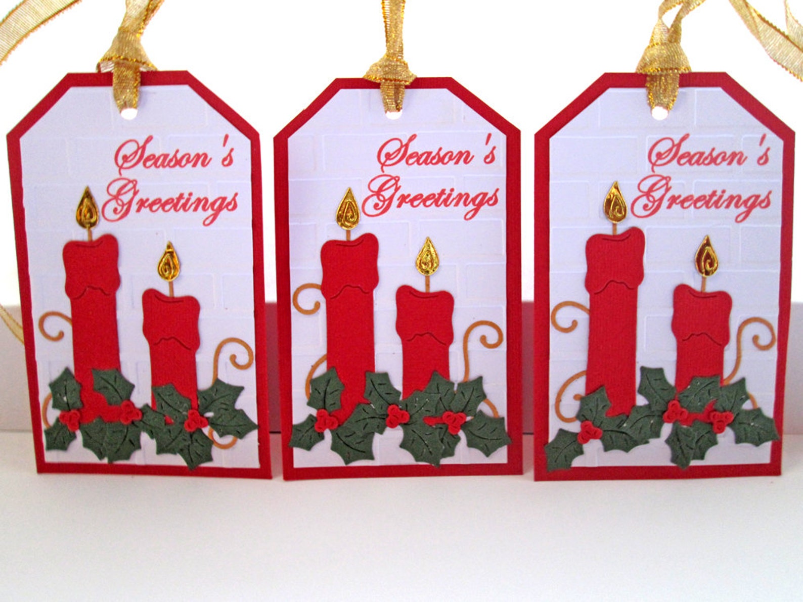 Candles Christmas Gift Tags Christmas Tags Holiday Gift Etsy