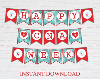 Happy CNA Week Banner, Printable CNA Appreciation, Medical Nursing Assistant Staff, Nurse Week Gift Ideas, Thank You for All You Do