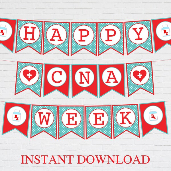 Happy CNA Week Banner, Printable CNA Appreciation, Medical Nursing Assistant Staff, Nurse Week Gift Ideas, Thank You for All You Do