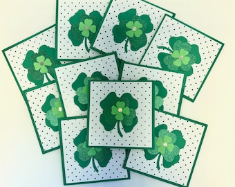 Biglietti di San Patrizio, biglietti con trifoglio irlandese - Set da 10