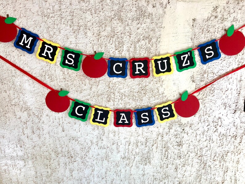 Welcome Back Banner, Welcome Banner, First Day of School, Teacher Banner, Classroom Banner, Back To School Decor, Sign, Apple Photo Prop image 7