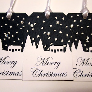Etichette regalo di Natale con neve - Etichette di Natale - Etichette regalo per le feste - Regali di Natale - Confezioni natalizie - Confezioni regalo natalizie - Set da 6